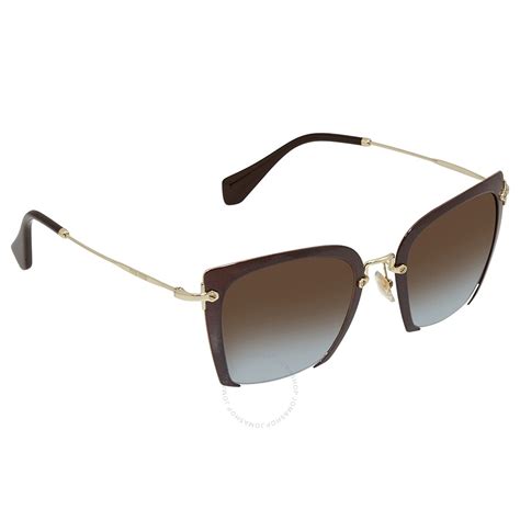 Miu Miu Azure Grad Pink Grad Brown Square Ladies 